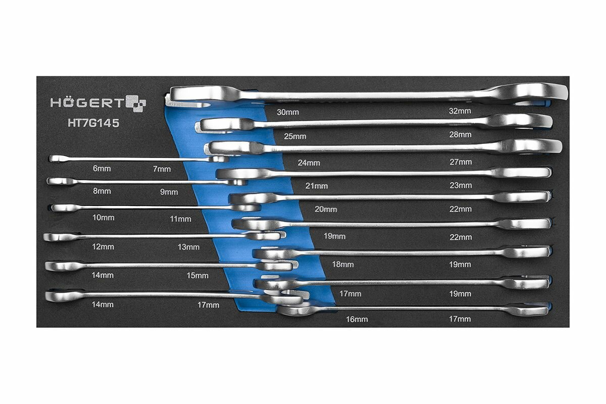 Набор двусторонних рожковых ключей, 15 пр. HOEGERT / HT7G145