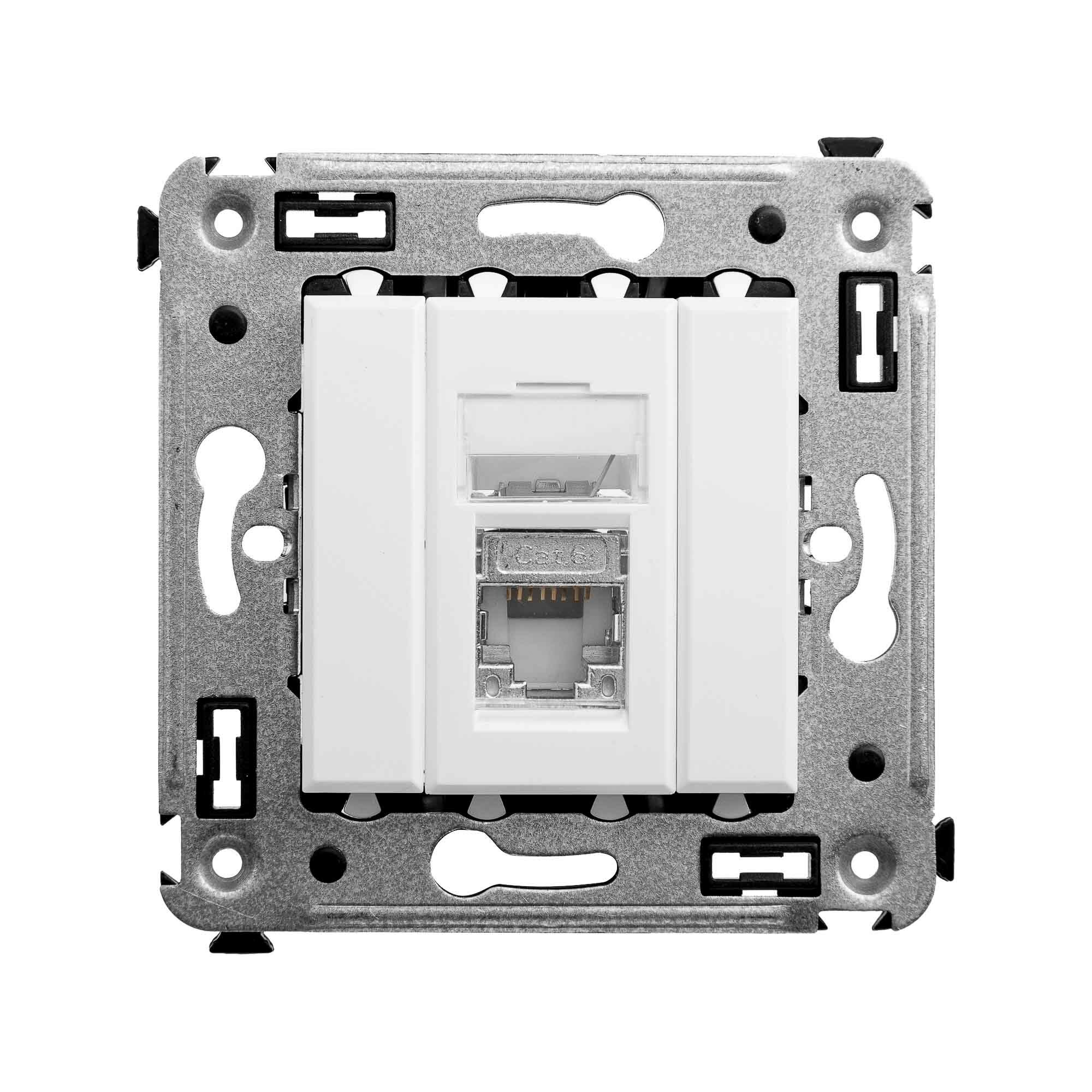 фото DKC Avanti Белое облако Компьютерная розетка RJ-45 одинарная категория 6 экранированная, арт.4400393