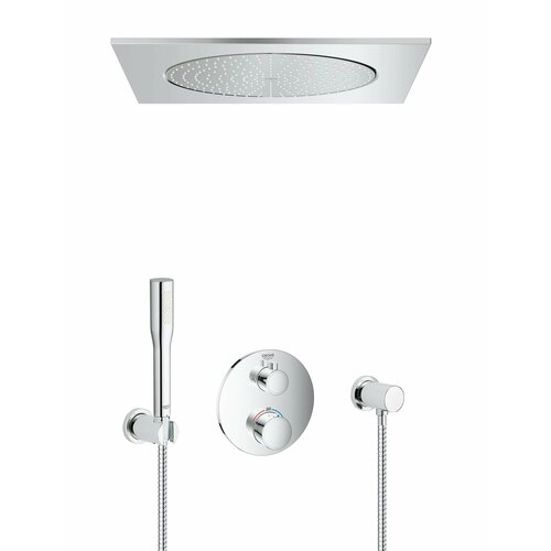 Душевая система с потолочным тропическим душем Grohe Grohtherm Rainshower F-Series 20, хром душевая система с потолочным тропическим душем grohe grohtherm rainshower f series 20 хром