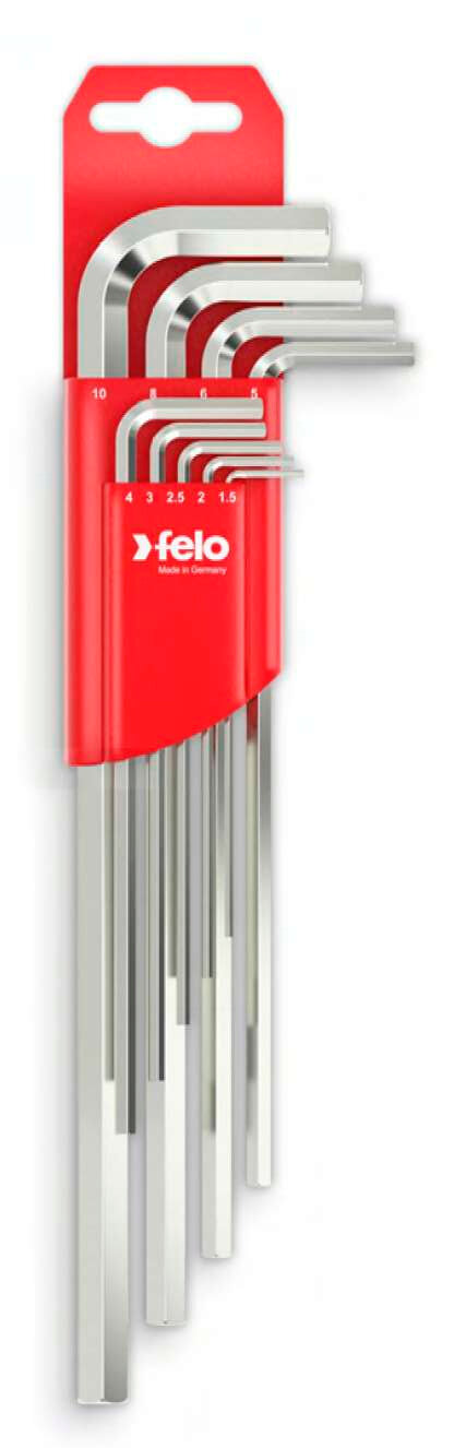 Набор ключей Г-образных шестигранных Felo HEX 1,5-10,0мм удлиненных 9шт