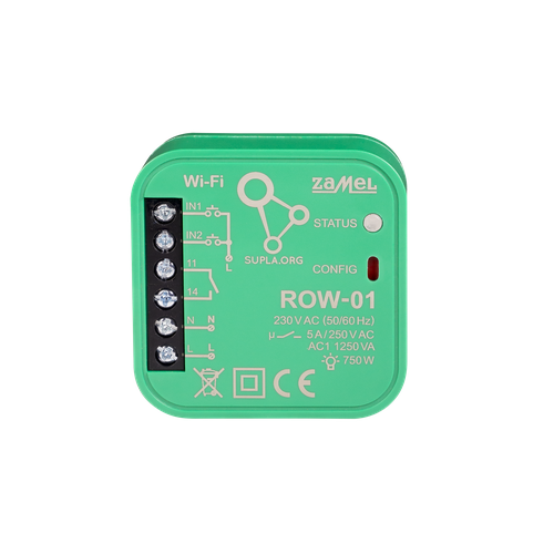 Zamel Supla ROW-01 - Управление освещением, WiFi модуль (1 канал, 5A) [Скрытый], Zamel, арт. ROW-01