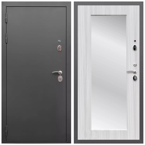 Дверь входная Армада Гарант / ФЛЗ-Пастораль, Сандал белый МДФ панель 16 мм с зеркалом