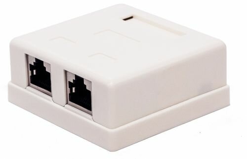 Компьютерная розетка настенная Filum FL-NA-SOCKET5E-4 5E кат 2 х RJ-45/8p8c экранированная 110/Krone