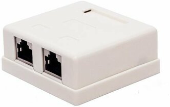 Компьютерная розетка настенная Filum FL-NA-SOCKET5E-4 5E кат., 2 х RJ-45/8p8c, экранированная, 110/Krone