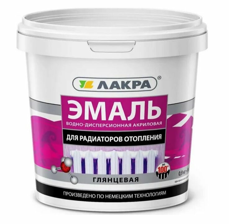 Эмаль акриловая Лакра для радиаторов 0.9 кг