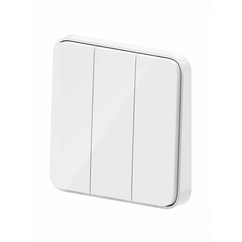 Умный выключатель трехклавишный Xiaomi Mijia Smart Switch BLE Single Fire White (DHKG03CM) умный настенный выключатель xiaomi mijia smart wall switch single open одноклавишный белый