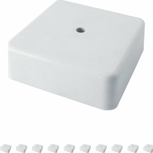 Коробка распределительная TDM Electric КР 50х50х20 ОП квадратная для открытого монтажа IP40 белый (комплект из 10 шт.)