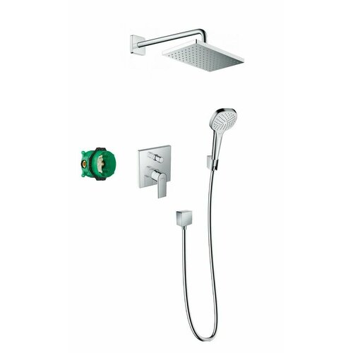 Душевая система с тропическим душем Hansgrohe Vernis Shape 230, хром верхний душ hansgrohe vernis shape 26281000 230 хром