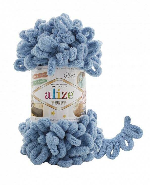 Пряжа "Alize Puffy", цвет: 280 - Средне-синий, 5 шт., Микрополиэстер 100%, 100 гр. 9.5 м.