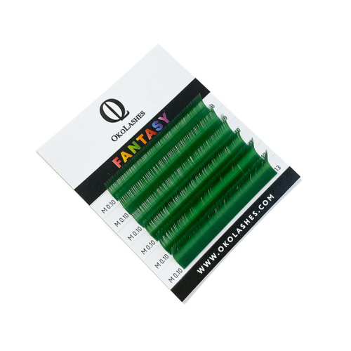 Ресницы Oko Lashes Professional Fantasy mini изумруд C 0.10 7-12 mix