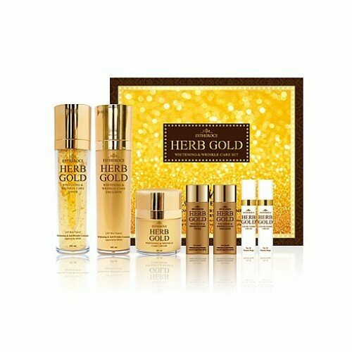 Набор антивозрастных отбеливающих кремов Deoproce Estheroce Herb Gold Whitening & Wrinkle Care Set (135 мл*2 шт/50 мл/30 мл*2шт/10 мл*2 шт)