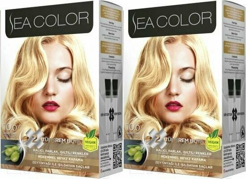 SEA COLOR HAIR DYE KIT Набор для окрашивания волос 10.0 Светлый блондин, 2 шт.
