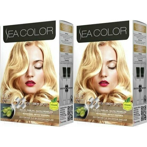 SEA COLOR HAIR DYE KIT Набор для окрашивания волос 10.0 Светлый блондин, 2 шт.