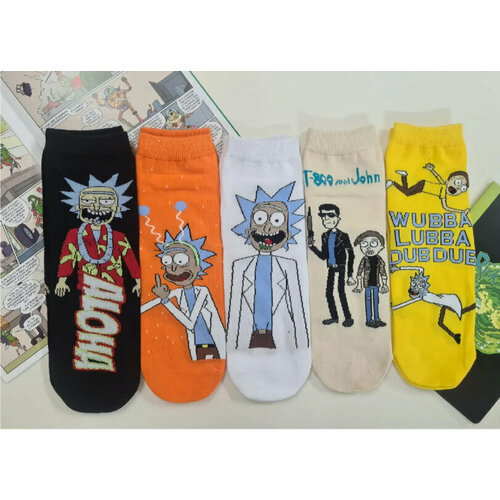 фото Носки turkan, 5 пар, размер 40-45, желтый, оранжевый, черный, серый, белый