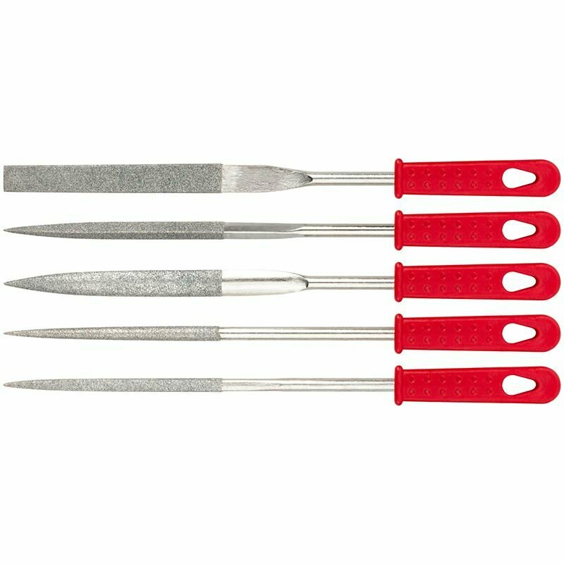 фото Надфили алмазные, 5 шт, 5x170 мм ( широкие ) FIT 42159