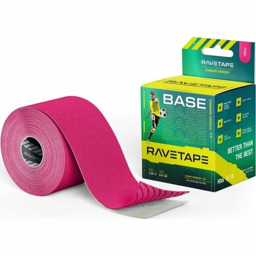 Кинезиотейп Ravetape BASE 5X5 — Розовый (PINK)