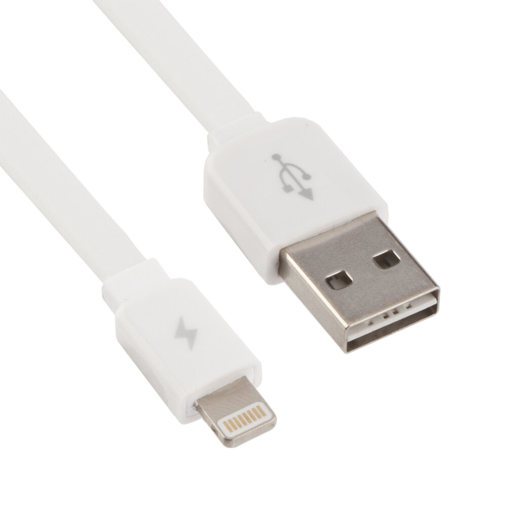 USB Дата-кабель REMAX для Apple 8 pin плоский Safe&Speed белый