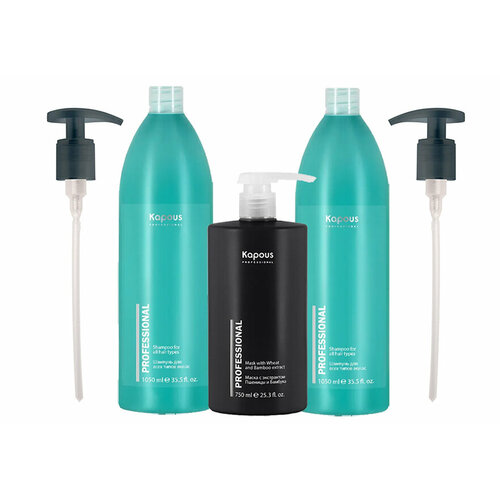 Набор для всех типов волос (шампунь 1000 мл + бальзам 1000 мл + маска 750 мл + 2 дозатора)