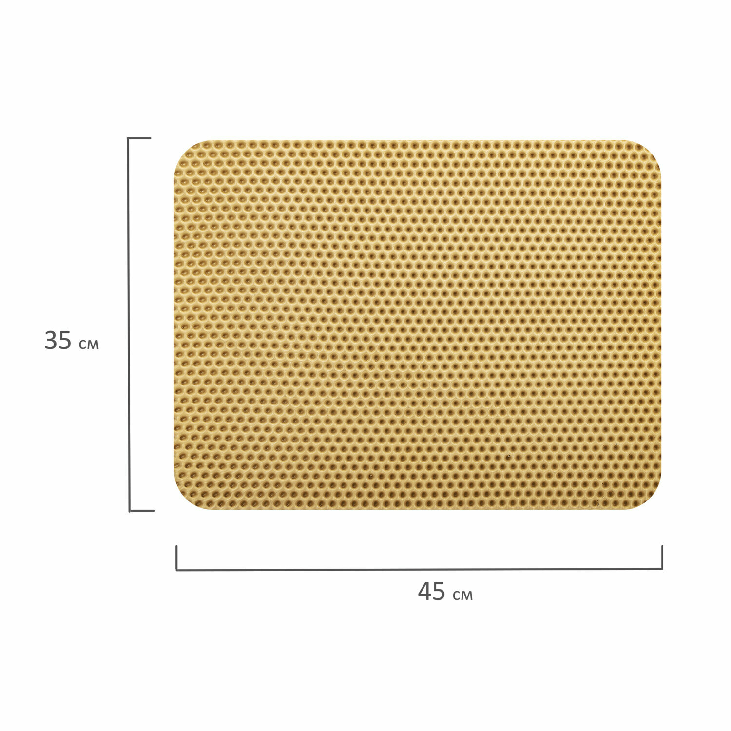 Коврик ЭВА универсальный 35х45см ячеистый бежевый (для посуды, кухни, ванной, животных) LAIMA 608715