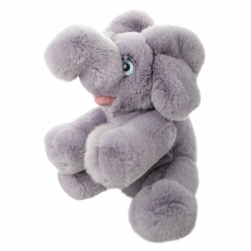 фото Мягкая игрушка слон из натурального меха кролика рекс лиловый holich toys