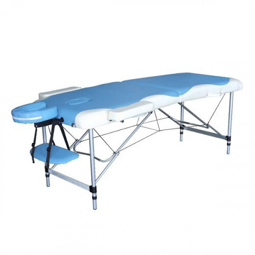 Массажный стол Dfc NIRVANA, Elegant DELUXE, 186х70х5 см, алюминиевые ножки, цвет голубой/бежевый
