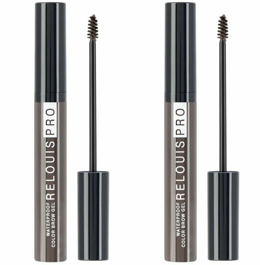 Relouis Гель для бровей водостойкий оттеночный, тон 04 Dark Brown , Waterproof Color Brow Gel, 2 шт.