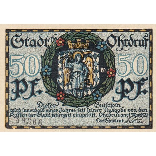 Германия (Веймарская Республика) Ордруф 50 пфеннигов 1921 г. (Вид 2)