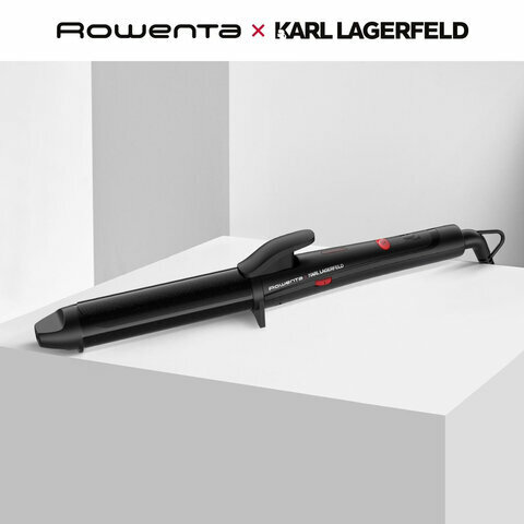 Щипцы для завивки волос ROWENTA Karl Lagerfeld CF323LF0, диам. 32 мм, конусная фор, 120-200°C, черн