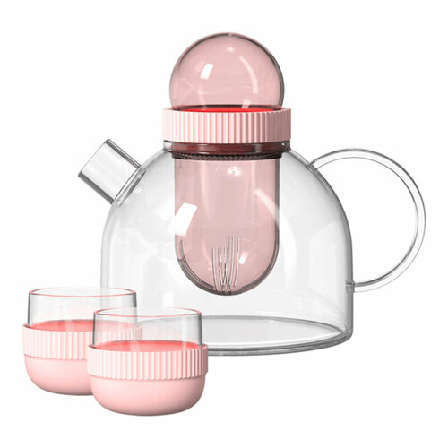 Xiaomi Заварочный чайник и две чашки KissKissFish BoogieWoogie Teapot with cup Pink розовый TEAP09-U