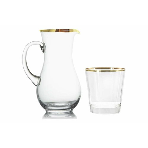 Набор кувшин 1 л 6 стаканов 0365 л Gemma золото Le Stelle 17887₽