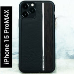 Чехол iPhone 15 Pro Max / Euphoria Leather Metal Wood - Euphoria HM Premium - натуральная кожа, дерево - изображение