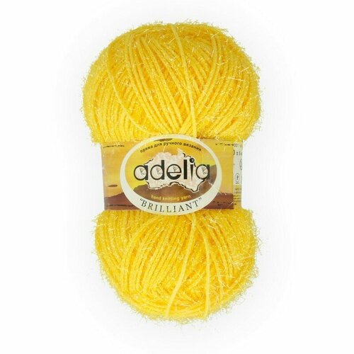 Пряжа ADELIA "BRILLIANT" 100% полиэстер 50 г 90 м №03 жёлтый