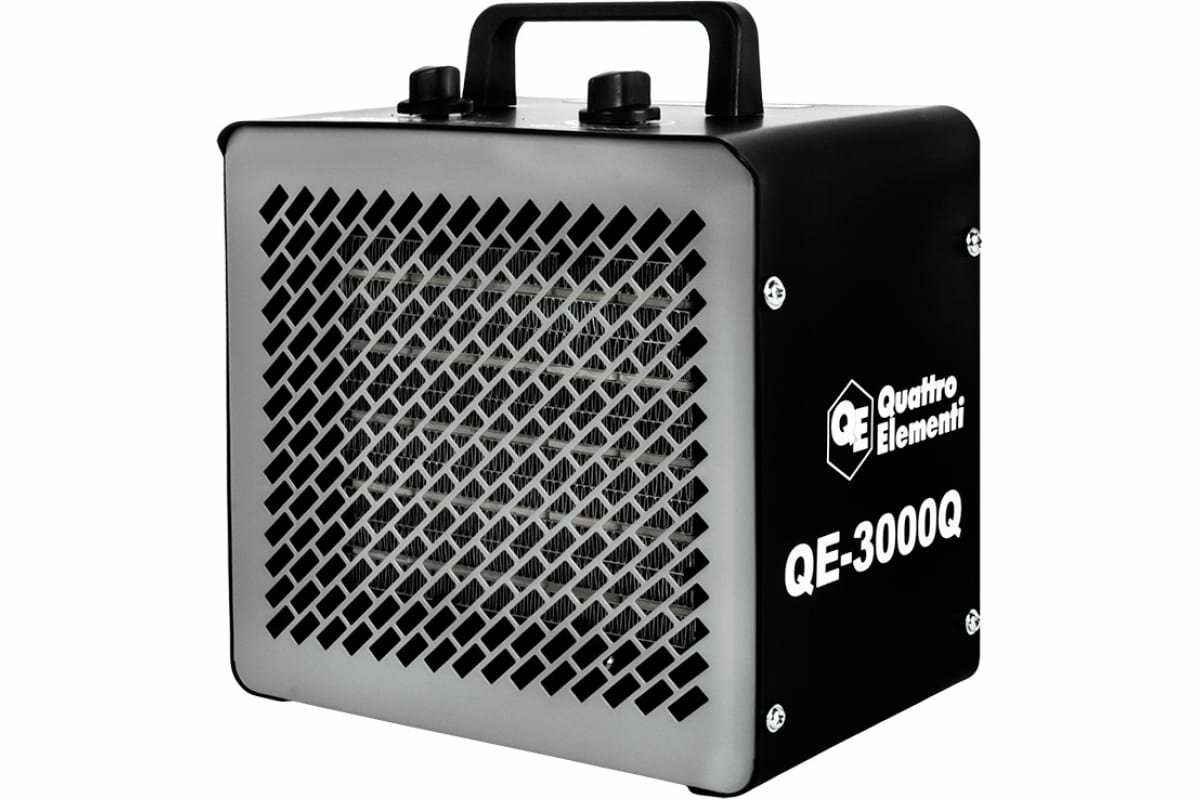 Нагреватель воздуха электрический керамический QUATTRO ELEMENTI QE-3000Q КУБ (1,5/3,0 кВт, 250 м. куб/ч, площадь обогрева 30 м2) (915-977)