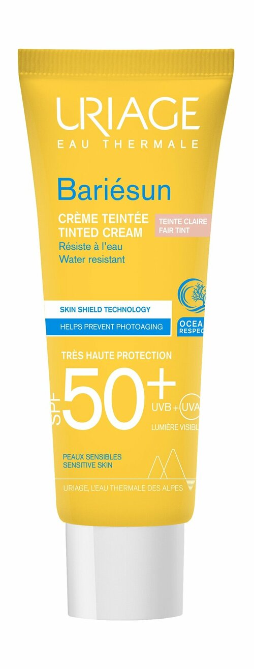 Светлый солнцезащитный тональный крем для чувствительной кожи тела Uriage Bariesun Tinted Cream Fair Tint SPF 50+ /50 мл/гр.