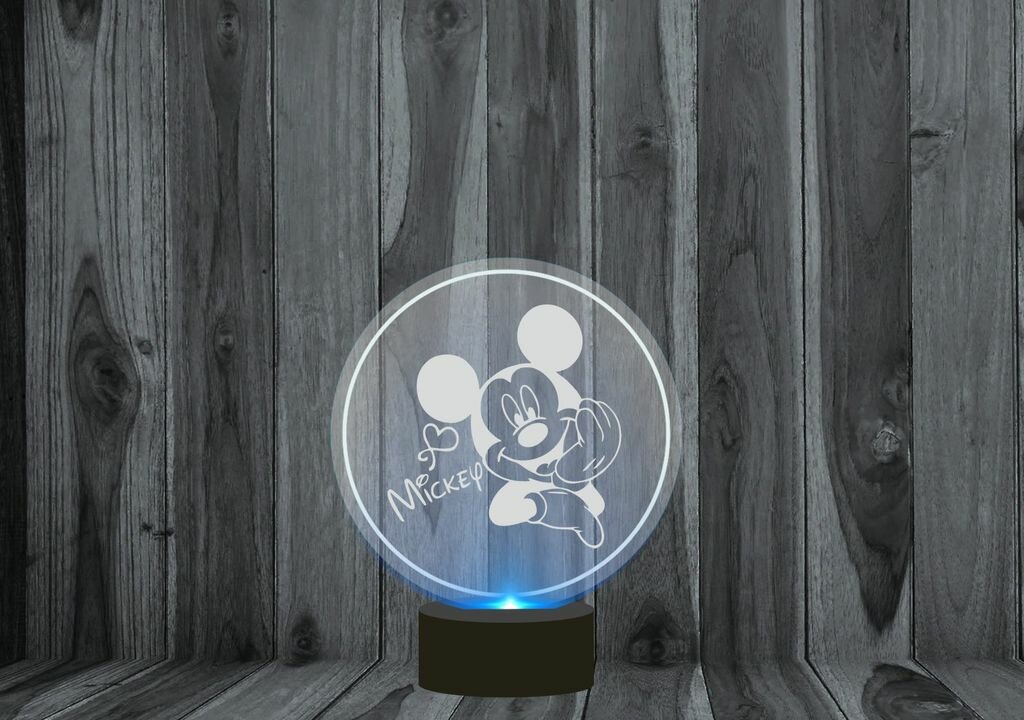 3D Светильник, ночник Mickey Mouse, Микки Маус №3