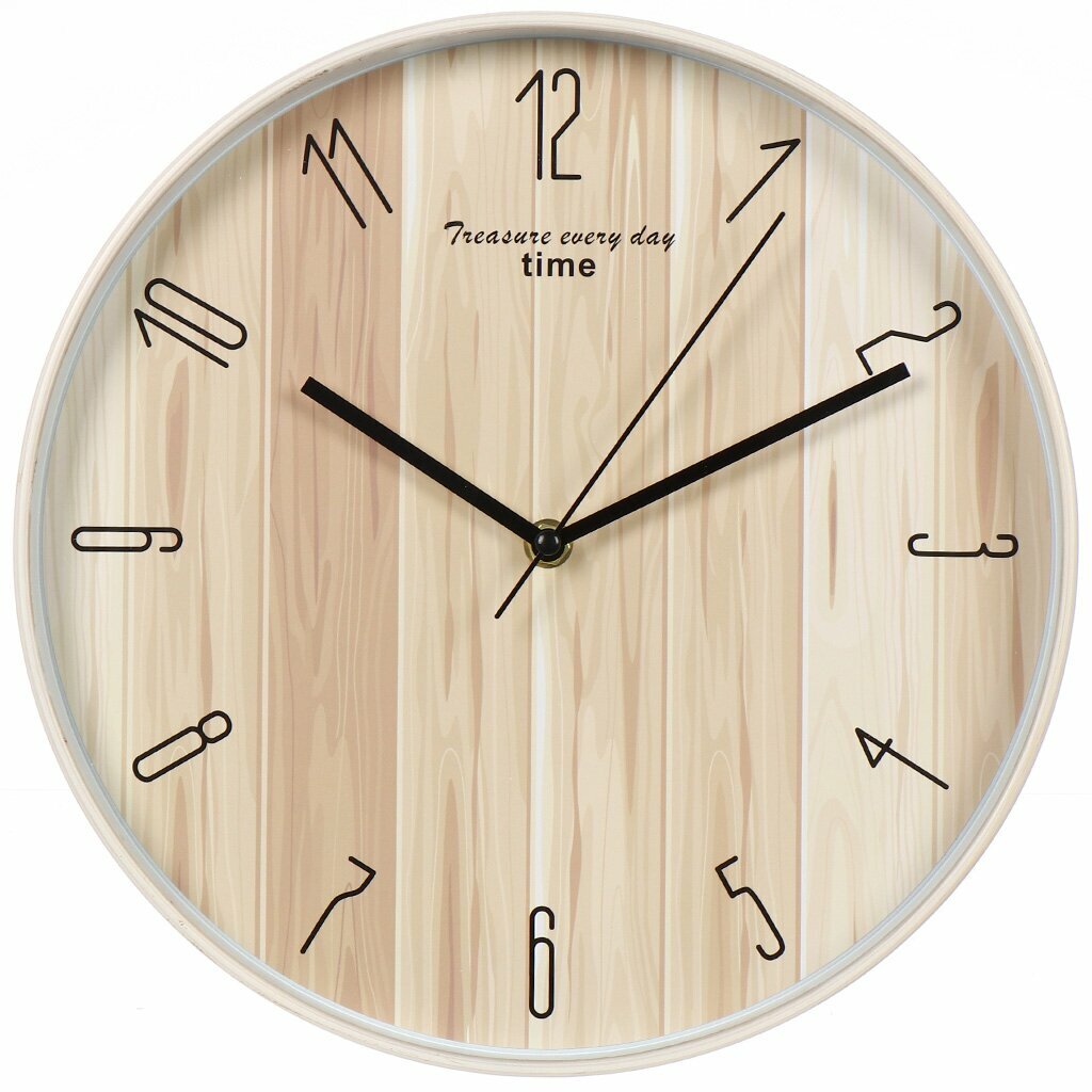 фото Часы настенные, кварцевые, 30 см, круглые, полимер, Y4-6872