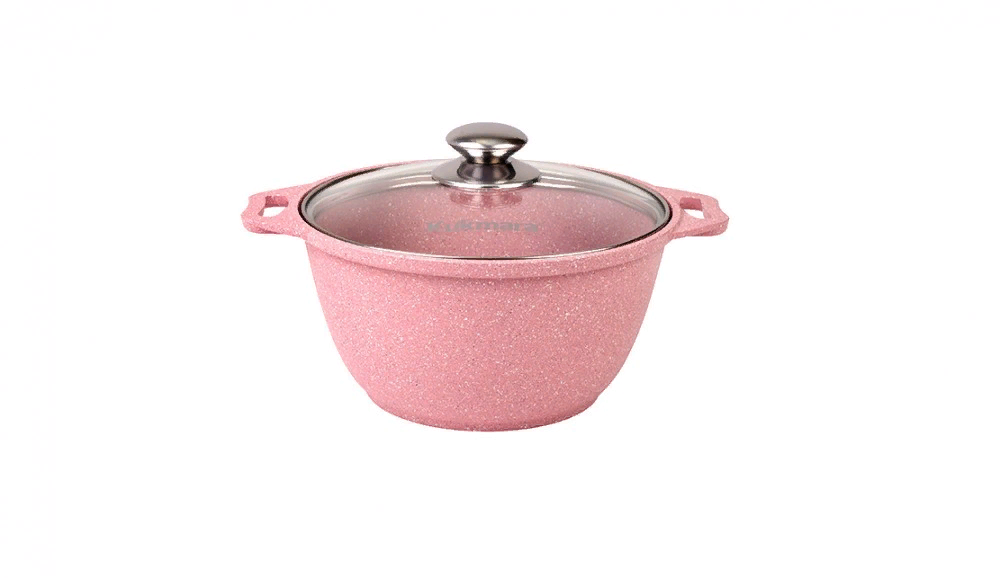 Кастрюля с антипригарным покрытием со стеклянной крышкой Kukmara (Trendy style rose) к21tsr, 2 л,