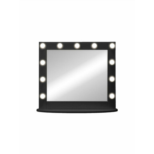 Continent Гримерное настольное черное 800х700 (11 ламп) на подставке