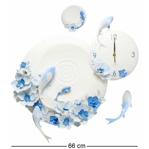 ART-217 Часы настенные объемные «Карпы кои»