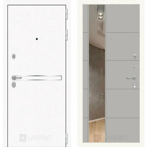 Входная дверь Labirint Лайн WHITE 19 Грей Софт (Серый светлый) 960x2050, открывание левое входная дверь labirint лайн white 19 белый софт 960x2050 открывание левое