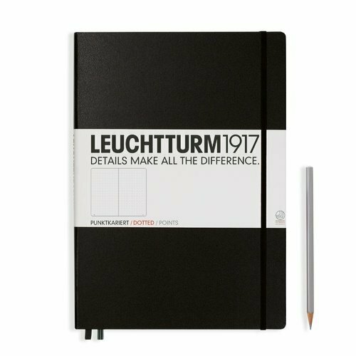 Записная книжка Leuchtturm Master A4+, в точку, черная, 235 страниц, твердая обложка