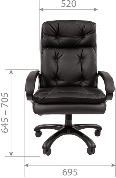 Кресло Офисное кресло Chairman 442 экопремиум черный (черный пластик) (7127984) - фото №2