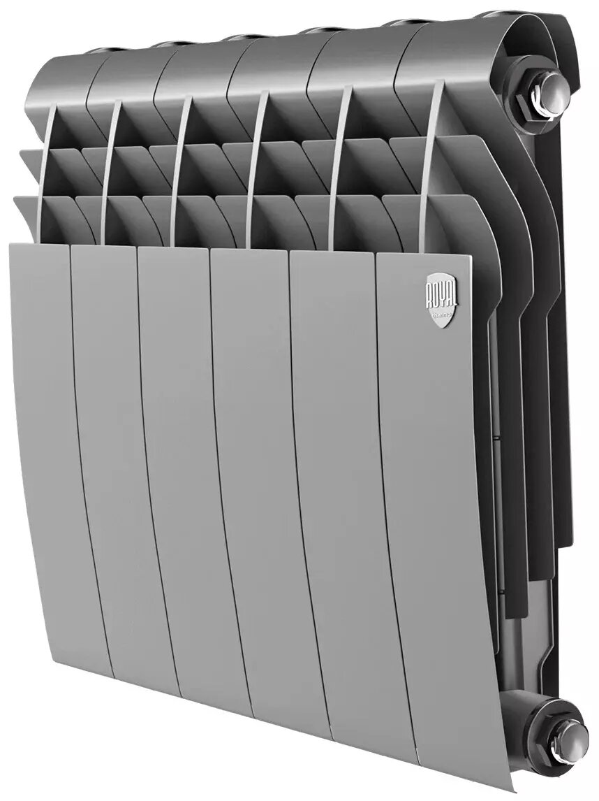фото Биметаллический радиатор Royal Thermo Biliner 350 8 секция серый боковой