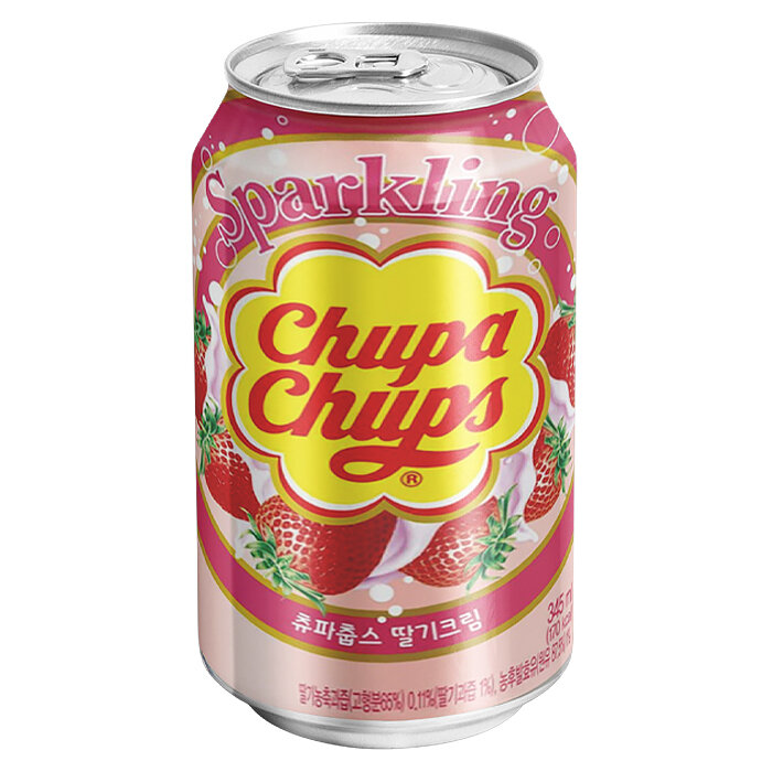 Газированный напиток Chupa Chups - набор 3 вкуса (апельсин, клубничный крем, виноград) (Республика Корея), 345 мл (3 шт) - фотография № 3
