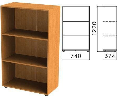 фото Шкаф (стеллаж) Фея, 740х370х1220 мм, 2 полки, цвет орех милан, ШФ13.5