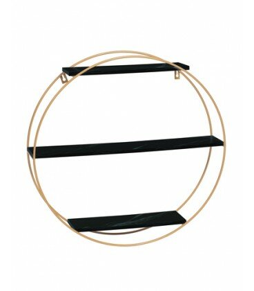 фото Полка Luna золотая черный мрамор