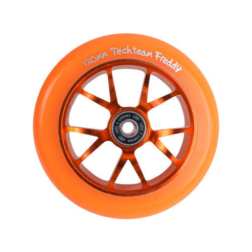 фото Колесо для трюкового самоката techteam x-treme 120*24 мм hollow, harpy, blue chrome