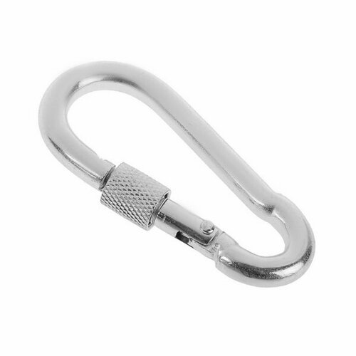 фото Карабин монтажный с фиксатором krep, din5299d, 8х80 мм, оцинкованный, 50 шт. тундра