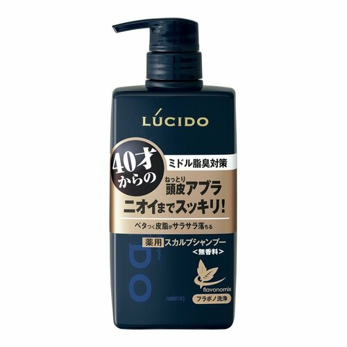 Mandom Lucido Deodorant Шампунь для мужчин освежающий с экстрактом корицы, диспенсер 450 мл