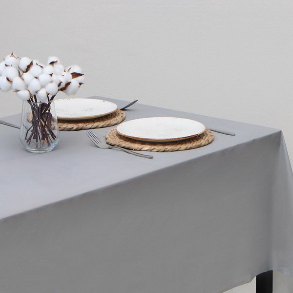 фото Скатерть для дачи Хозяюшка Радуга цв. серебро 137*274 см